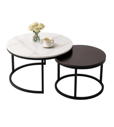 MESA CENTRO RENOVA C805 80*45+60*40CM B/N