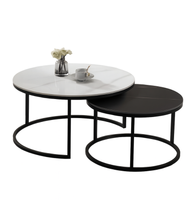 MESA CENTRO RENOVA C805 80*45+60*40CM B/N