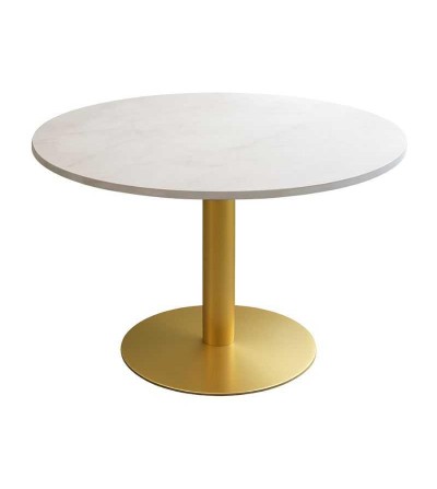 MESA CENTRO RENOVA E06G 60*60*75CM BLANCO/DORADO