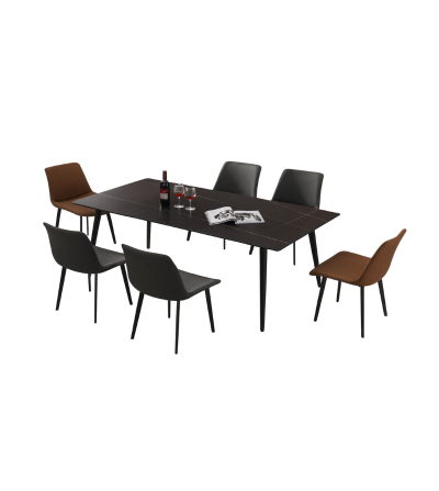 MESA RENOVA 814B PIEDRA SINTERIZADA 140*80*75CM NEGRO