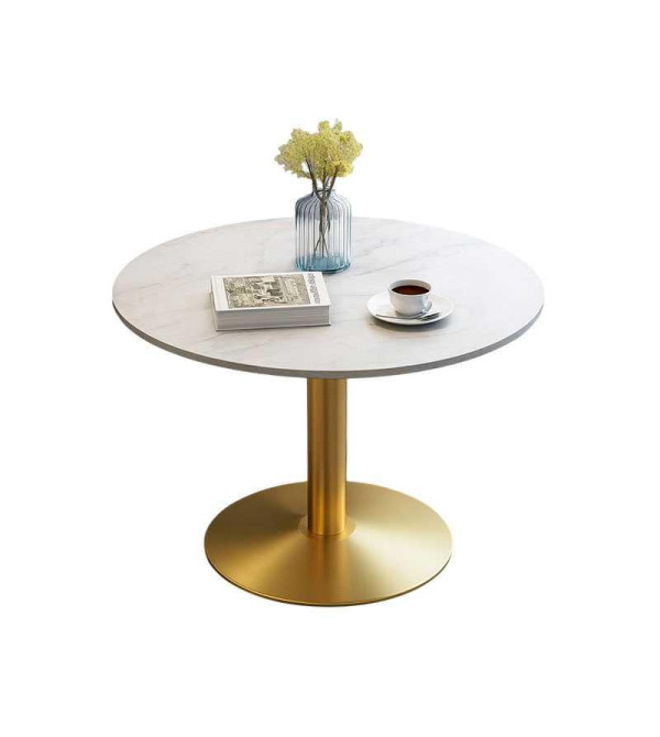 MESA CENTRO RENOVA E06G 60*60*75CM BLANCO/DORADO