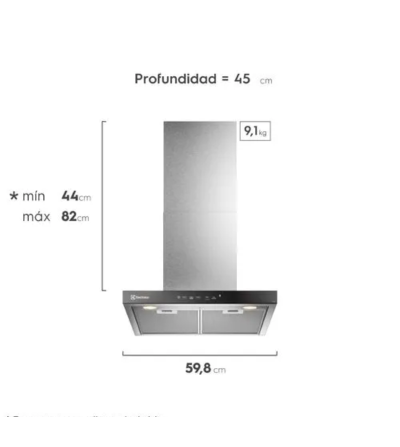CAMPANA EXTRACTORA AMS RSL-06B 60 CM CROMA