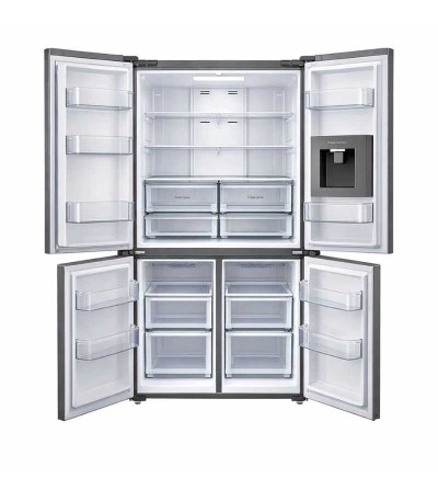 REFRIGERADORA HISENSE RQ3P431NMDA CROSS DOOR C/DISPENSADOR DE AGUA 465LT INOX 