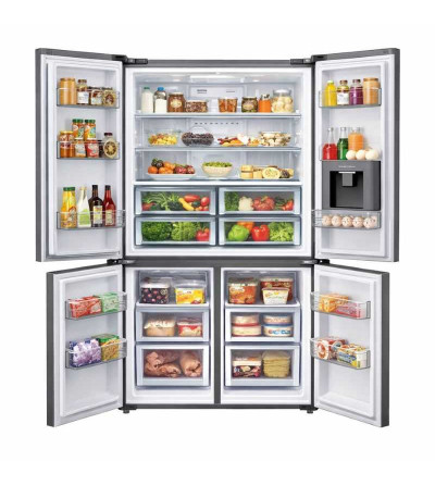 REFRIGERADORA HISENSE RQ3P431NMDA CROSS DOOR C/DISPENSADOR DE AGUA 465LT INOX 