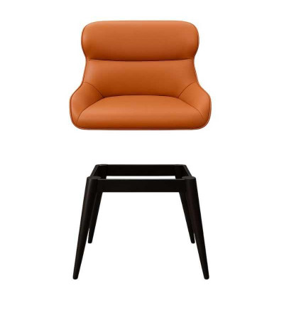 SILLA RENOVA CUERO SINTETICO EH01 48*55*82CM NARANJA 