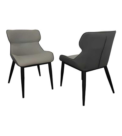 SILLA RENOVA CUERO SINTETICO EH02 48*55*82CM GRIS CLARO 