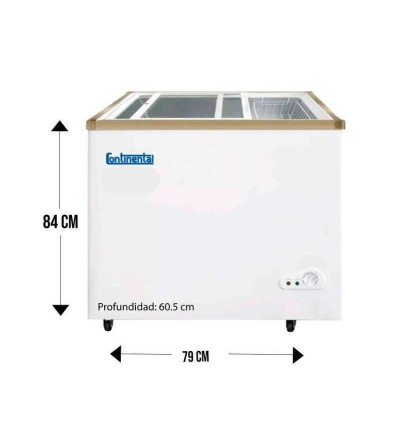 CONGELADOR CONTINENTAL SD-170 TAPA VIDRIO 156LT BLANCO